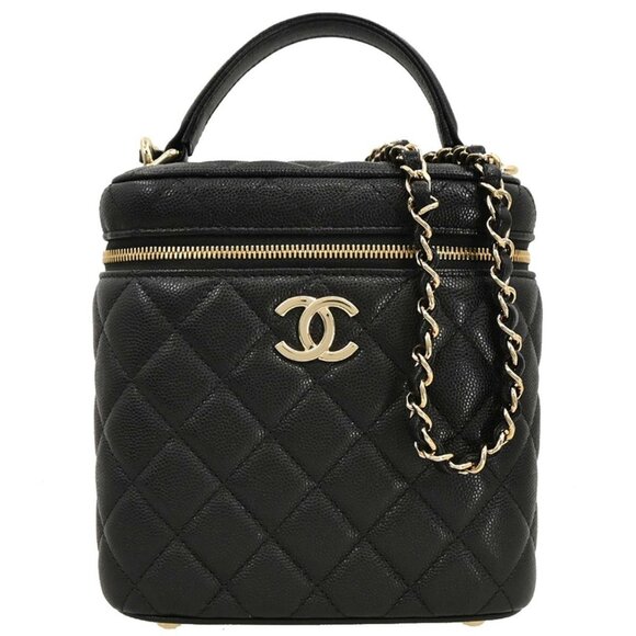 Chanel Black Calfskin Vanity 2way Handbag 166312 - Picture 1 of 10